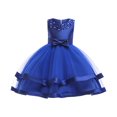 thumbnail image 1 of Easter Girl Dress New Toddler Girls Solid Color Pearl Net Yarn Bowknot Birthday Party Flowers Gown Kids Dresses Lace Dress Toddler Girls Tutu Dresses Blue New, 1 of 9