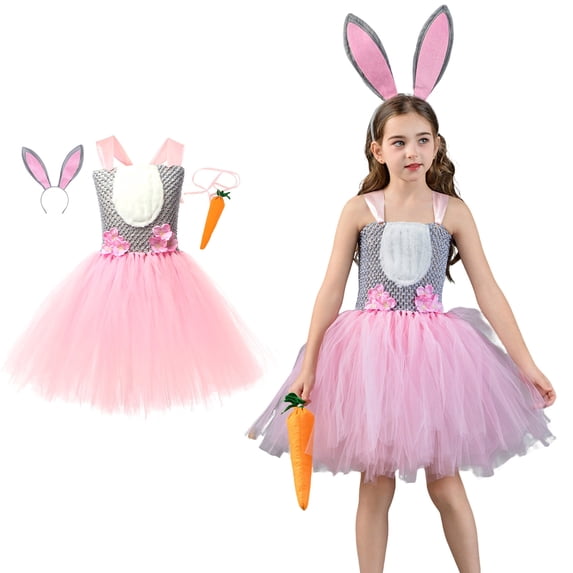 Easter Outfits for Girls Sleeveless Tutu Tulle Dresses and Headband Set Dress up Performance Stage Outfit 8-9 Years Girls Clothes