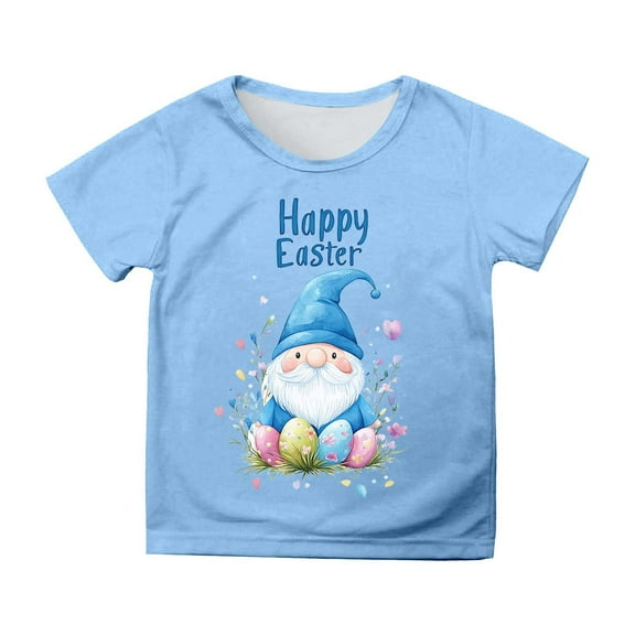 Easter Girls Short Sleeve Printed T Shirt Top Casual Shirt Strap Less Tops for Teen Girls Long Sleeve Shirts Big Girls