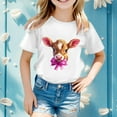 thumbnail image 1 of Easter Girls T-Shirt Cute Bunny Soft Summer Tee Tops Happy Easter Kids Cute Shirt Size 10-11, 1 of 4