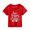 thumbnail image 1 of Easter Girls T-Shirt Happy Easter Bunny Short Sleeve Printed T Shirt Rabbit Easter Kids Toddler T-Shirt Size 3T, 1 of 4