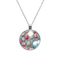thumbnail image 1 of Easter Glass Design Circular Pendant Necklace - Womens Necklaces, 1 of 5