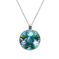 thumbnail image 1 of Easter Glass Design Circular Pendant Women's Necklace, 1 of 5