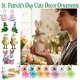 thumbnail image 1 of Easter Glass Tabletop Ornament, Elegant Bunny Decoration for Dining Table Coffee Table or Sideboard, Spring Seasonal Accent for Home Display in Living Room Bedroom Apartment, HAODEJW, 1 of 8