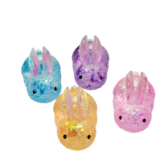 Easter Glitter Bunny Slow Rising Squeeze Toys, Bunny Sugar Squishies Fidget Toys for Adults, Super Soft Sensory Stress Ball Squeeze Toys for Stress Relief, Easter Basket Stuffers (1PCS Random)