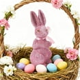 thumbnail image 1 of Easter Glitter Colorful Foam Rabbit Ornament - Cute Bow-Adorned Fake Rabbit Decor, Festive Home Accent for Shelves, Tables & Mantels, Perfect for Easter Celebrations Decor, 3.15*3.15*8.66in, Pink, 1 of 7
