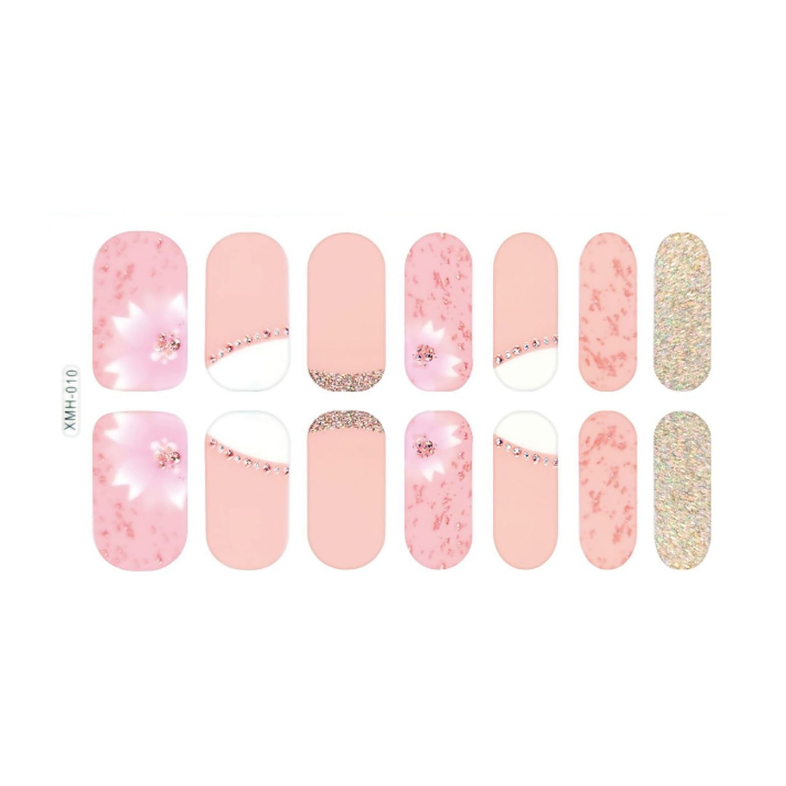 Easter Glitter Street Style Stickers Gel Nail Sticker Strips Solid
