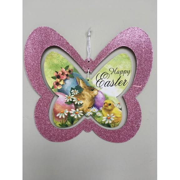 Easter Glittered Butterfly Spinner