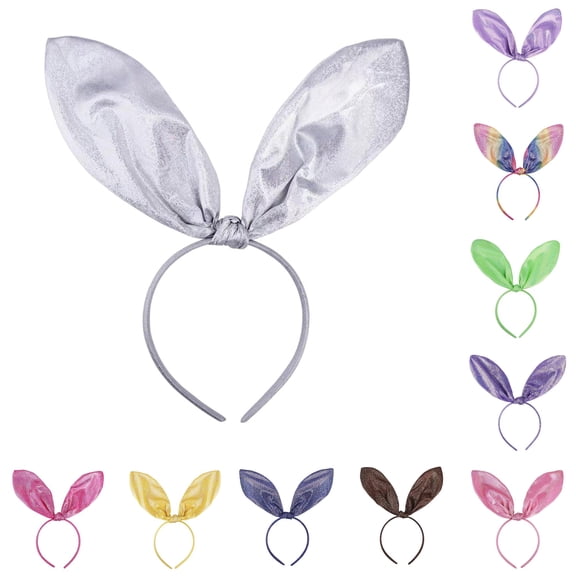 Easter Glittery Large Bunny Ear Headband Sparkly Party Hair Accessory for Kids & Adults Workout Head Bands