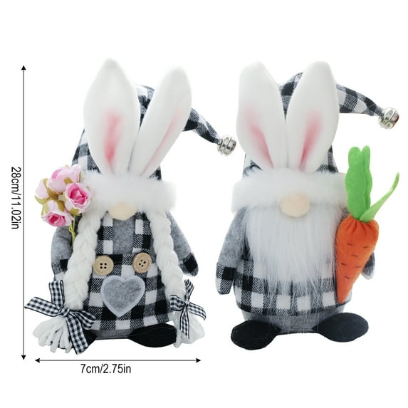 Easter Gnome Gift, Handmade Tomte Swedish Gnome, Easter Bunny Plush Gnomes Collectible Figurine for Home Table Ornament Cute Elf Decorations
