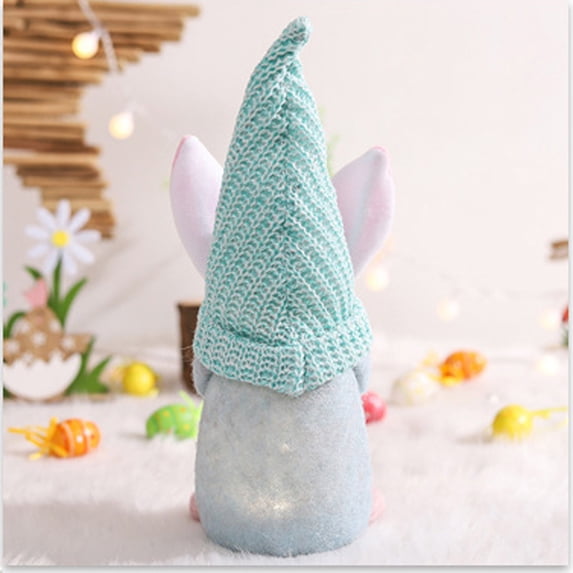 Easter Gnome Lighted Doll Pendant Holiday Dwarf Decoration with LED for Tabletop Shelf Window Fireplace Festive Ornament Spring Home Decor Gift Battery Operated Accent