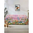 thumbnail image 1 of Easter Gnomes Bunnies Couch Cover, Spring Easter Eggs Floral Pink Wood Sofa Cover Blanket for 1 Seat Cushion, Sectional Sofa Slipcover Furniture Protector for Living Room Bedroom 71''x91'', 1 of 9