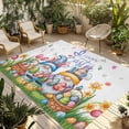 thumbnail image 1 of Easter Gnomes Bunnies Outdoor Rug for Patio/Deck/Porch, Non-Slip Large Area Rug 6 x 9 Ft, Spring Easter Eggs Floral Leaves Indoor Outdoor Rugs Washable Area Rugs, Reversible Camping Rug Carpet Runner, 1 of 8