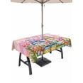 thumbnail image 1 of Easter Gnomes Bunnies Outdoor Tablecloth - 60x120 Inch Rectangle Dining Table Cover, Spring Easter Eggs Floral Pink Wood Waterproof Outdoor Table Cloth with Umbrella Hole & Zipper for Picnic/Patio, 1 of 7