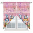 thumbnail image 1 of Easter Gnomes Bunnies Swag Curtains for Kitchen/Bedroom/Living Room, Spring Easter Eggs Floral Pink Wood Scalloped Curtains 63 Inch Long, Window Swag Topper Curtains Valances 2 Panels Set 36"x63", 1 of 8
