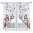 thumbnail image 1 of Easter Gnomes Bunnies Swag Valances for Windows, Kitchen Curtains 36 Inch Length 2 Panels Set, Spring Easter Eggs Floral Leaves Short Curtains for Small Windows Rod Pocket Cafe Curtains 28"x36", 1 of 8