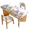thumbnail image 1 of Easter Gnomes Bunnies Table Cloths for 4 Foot Rectangle Tables, Spring Easter Eggs Floral Leaves Patio Waterproof Elastic Fitted Tablecloths, Washable Rectangular Table Cover for Camping, 1 of 8