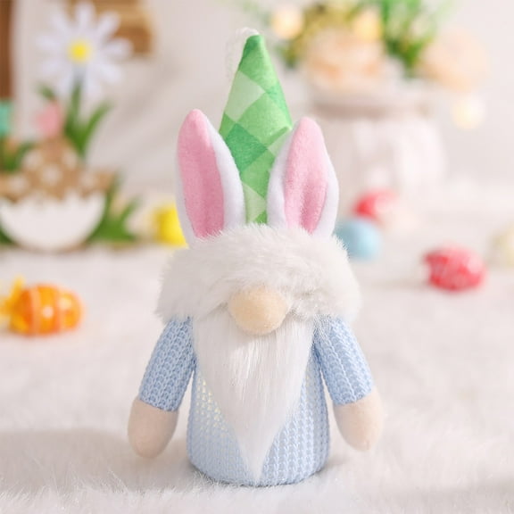 Easter Gnomes Decorations for Home,Lighted Bunny Easter Gnome Plush,Lighted Up Easter Gnomes Couple Doll Easter Bunny Gnome with Light,Furry Tabletop Bunny Rabbit Decor,Glowing Gnomes Plush
