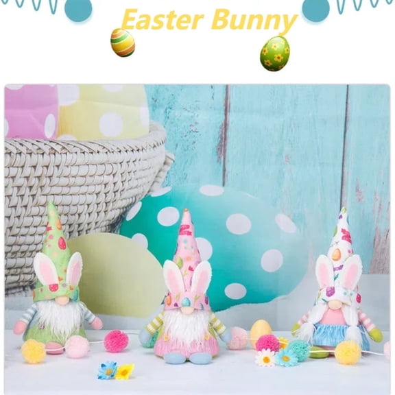 Easter Decorations Gnomes with Light, 3 Pack Easter Doll Easter Gifts