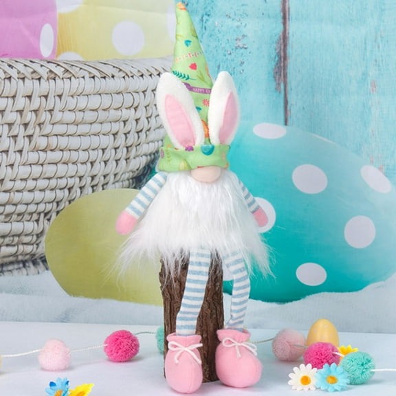 Easter Gnomes, Easter Decorations Gift,Plush Doll Easter Bunny Gnome, Furry Tabletop Bunny Rabbit Decor(Pink,8.27"x19.69")