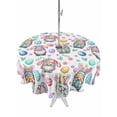 thumbnail image 1 of Easter Gnomes Eggs Outdoor Tablecloth - 54 Inch Round Dining Table Cover, Bunny Ears Spring Flowers Country Rustic Waterproof Outdoor Table Cloth with Umbrella Hole & Zipper for Picnic/Patio/Party, 1 of 7