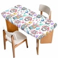 thumbnail image 1 of Easter Gnomes Eggs Table Cloths for 4 Foot Rectangle Tables, Bunny Ears Spring Flowers Country Rustic Patio Waterproof Elastic Fitted Tablecloths, Washable Rectangular Table Cover for Camping, 1 of 8