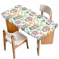 thumbnail image 1 of Easter Gnomes Eggs Table Cloths for 5 Foot Rectangle Tables, Bunny Ears Spring Flowers Country Yellow Patio Waterproof Elastic Fitted Tablecloths, Washable Rectangular Table Cover for Camping, 1 of 8