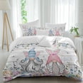 thumbnail image 1 of Easter Gnomes Full Size Comforter Set, Pink Blue Purple Easter Eggs Floral Leaf Wood Grain Bedding for All Seasons, 4 Pcs Bed Set, 1Quiltcover (86"x86") ,1Sheet(80"x116"), 2Pillowcases (30"x20"), 1 of 9