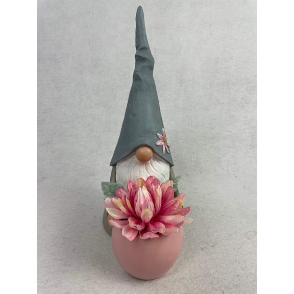 Easter Gnomes Holding Flowerpot Welcoming Spring