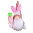 thumbnail image 1 of Easter Gnomes Plush Decorations, Handmade Bunny Gnomes Figurine Holding Carrots and Flowers, Swedish Rabbit Faceless Elf Dwarf Ornaments for Spring Tired Tray Decor - 8.27 inch, 1 of 7