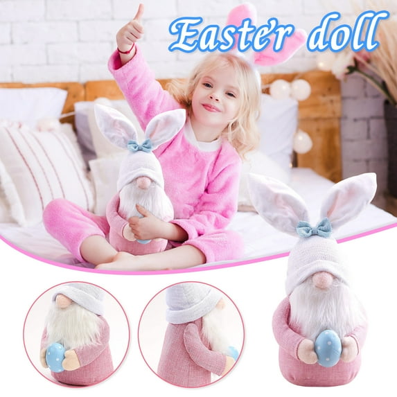 Easter Gnomes Plush for Easter Decorations, Faceless Easter Bunny Gnomes for Easter Decor Spring Gnomes Cute Easter Gifts