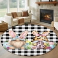 thumbnail image 1 of Easter Gnomes Round Rug 6ft Washable Circle Kitchen Rugs Non Slip Eggs Rabbit Ears Spring Daisy Buffalo Plaid Large Area Rug Indoor Floor Carpet for Bedroom Living Room Home Office Dining Room, 1 of 8