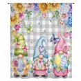 thumbnail image 1 of Easter Gnomes Sheer Curtains 54" Long, Spring Floral Eggs Flowers Butterflies Gray Plaid Light Filering Curtains, Breathable Simi Curtain Privacy Drapes for Kitchen Bathroom Small Window Treatment, 1 of 9