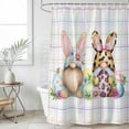 thumbnail image 1 of Easter Gnomes Shower Curtain Set, Waterproof Shower Curtains for Bathroom, Eggs Rabbit Spring Daisy Floral Colorful Stripes Washable Fabric Bath Curtain for Bathtub Decoration with Hooks 66x72 Inches, 1 of 9