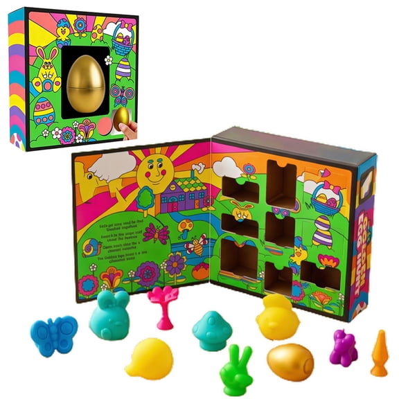 Easter Golden Egg Hunt Squishies Surprise Mystery Box, 10 Pack Mini Fidget Toys for Easter Events and Seasonal Gifts (1 Pack Mystery Box)