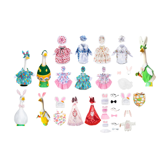 Easter Goose Outfit Goose Clothes 2026 Printed Lawn Goose Clothing Porch Goose Clothes Lawn Goose Outfit Garden Goose Costume Pink Floral 13.7 In