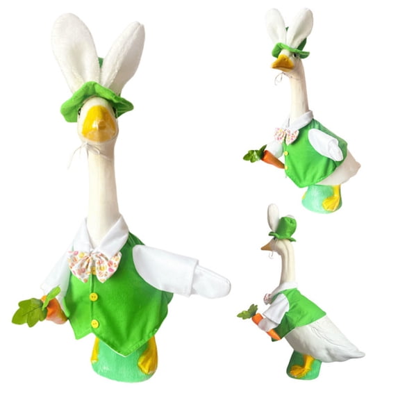 Easter Goose Outfits Porch Goose Outfit Lawn Goose Clothing for 23"/ 17'' High Cement or Plastic Goose Lawn Goose Outfit for Spring Easter's Day Party Cement Outdoor Patio Yard Lawn Art Decoration