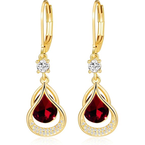 Easter Graduation Gifts Dangle Earrings Trendy Leverback Birthstone Earrings Gold Teardrop Dangle Earrings Fine Jewelry women Birthday Easter gifts for Teen Girls her girlfriend wife