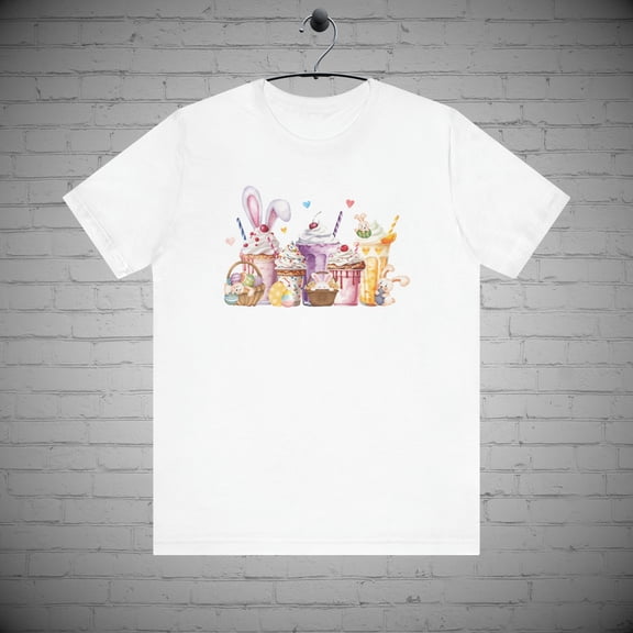 Easter Graphic Milkshake T-Shirt, Easter Egg Bunny Shirt, Spring Easter tee