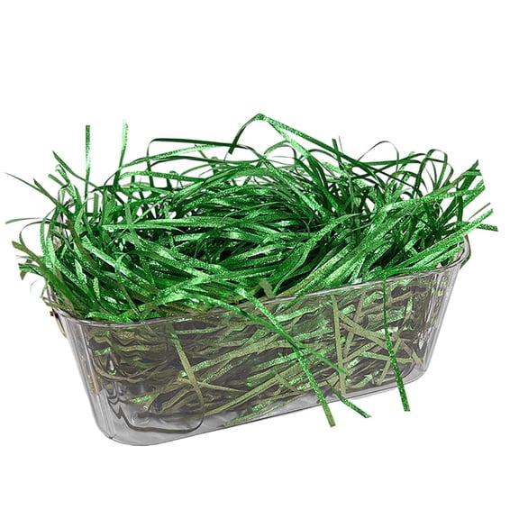 Easter Grass,Raffia Grass,Shimmering Golden Silk Rafi Grass 100g,Recyclable Craft Shred Confetti Raffia Paper Filler,Valentines Day Basket Stuffers(L)