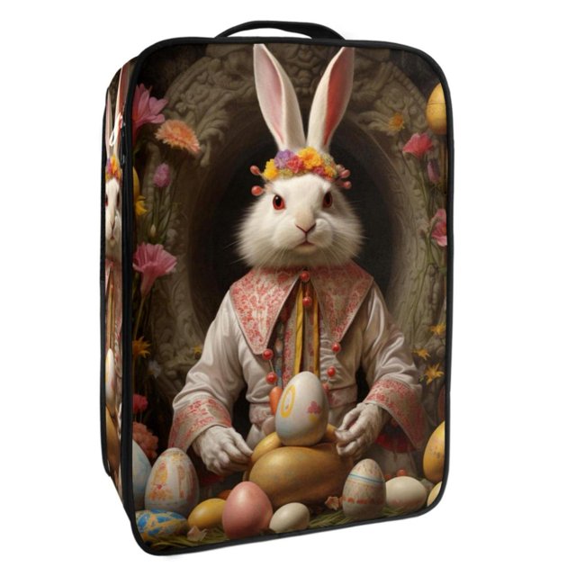 Easter Gray Polyester Shoe Storage Box Organizer 23x31cm/9x12in