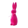 thumbnail image 1 of Easter Green Flocked Bunny Figurine Easter Bunny Decorative Ornament with Bowtie Green Moss Rabbit Sculpture for Spring Decor Party Gifts Baking Table Home Decor 13.8in Standing Rabbit, 1 of 6