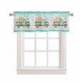 thumbnail image 1 of Easter Green Truck Linen Curtain Valance for Bedroom/Bathroom/Kitchen/Office/Living/Dining Room Windows,Farmhouse Eggs Tulip Wood Grain Rod Pocket Topper Drapes Decorative Cafe Drapery Panel 42x12, 1 of 6