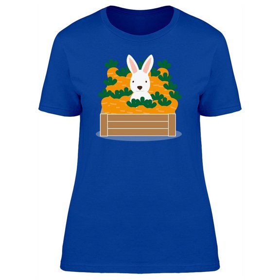 Easter Greeting  Bunny Carrots T-Shirt Women -Image by Shutterstock, Female Large