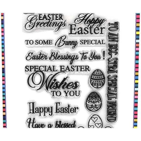 Easter Greetings Clear Stamps - Silicon Stamps for Paper Craft, Scrapbooking and Handmade Cards