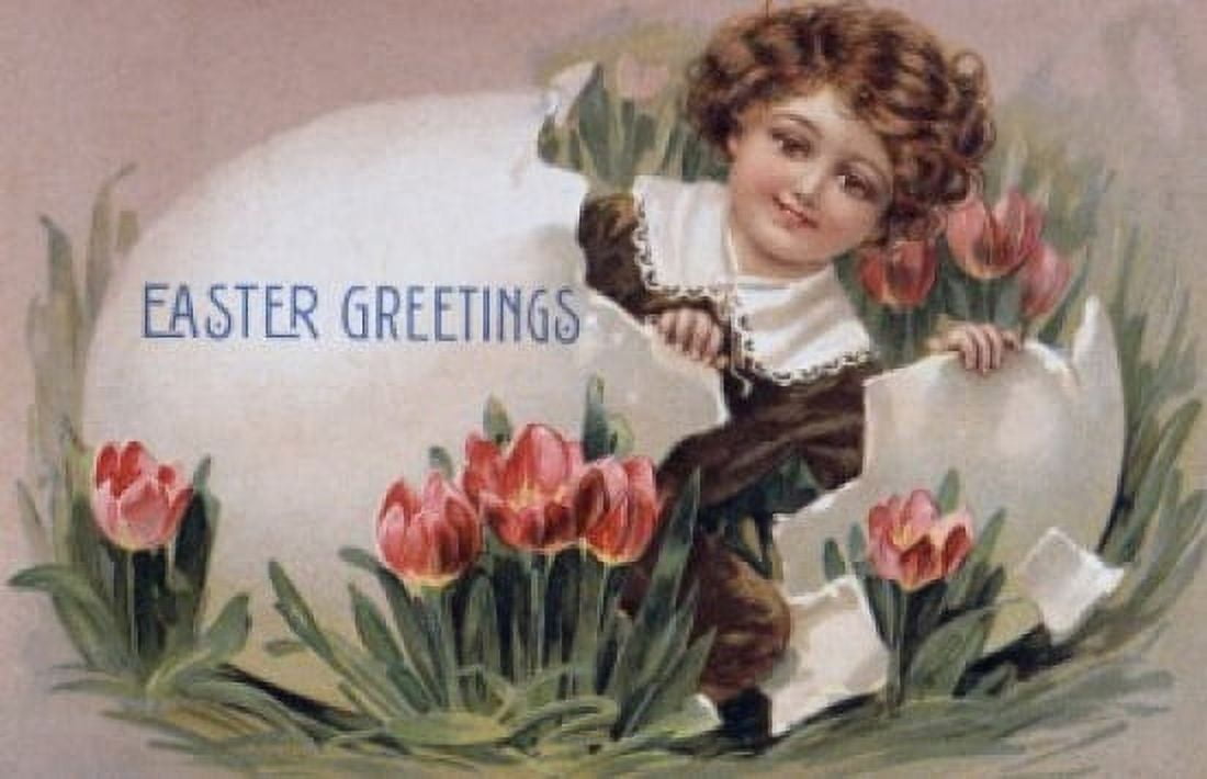 Easter Greetings Nostalgia Cards Canvas Art - (18 x 24)