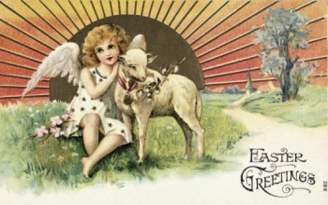 Easter Greetings Nostalgia Cards Canvas Art - (18 x 24)