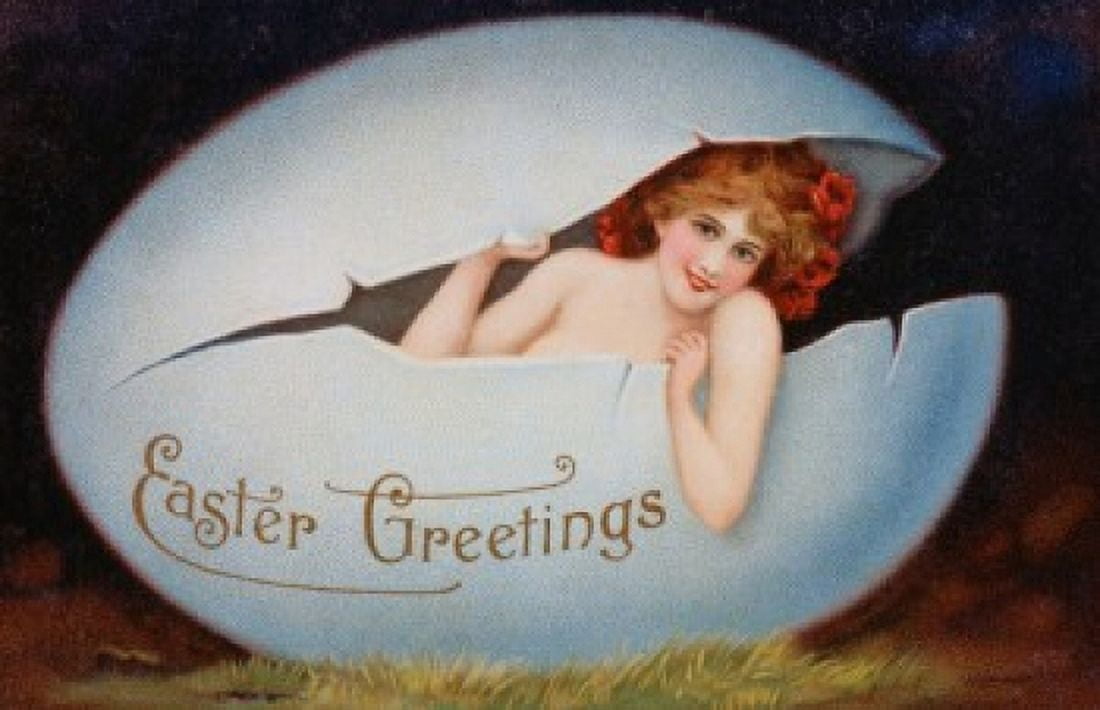 Easter Greetings Nostalgia Cards Canvas Art - (18 x 24)