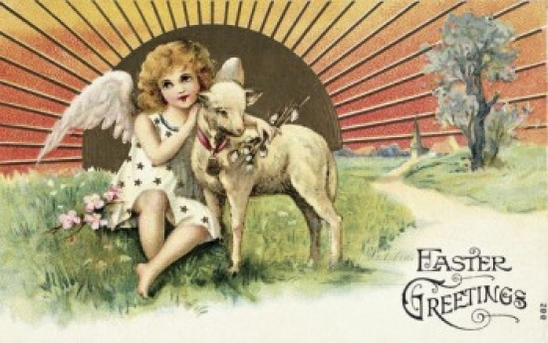 Easter Greetings Nostalgia Cards Canvas Art - (24 x 36)