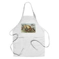 thumbnail image 1 of Easter Greetings, Rabbits by a Decorated Egg (Cotton Canvas Apron, Kitchen Cooking, Baking, Grilling, Unisex with Pockets), 1 of 5
